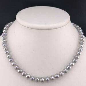 E05-1051 アコヤパールネックレス 7.0mm 40cm 33.5g ( アコヤ真珠 Pearl necklace SILVER )