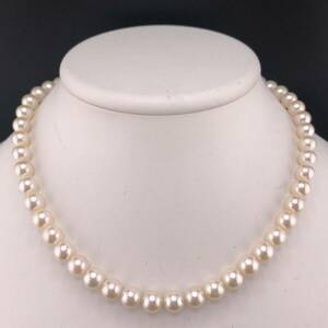 E05-827 アコヤパールネックレス 7.5mm~8.0mm 40cm 42.8g ( アコヤ真珠 Pearl necklace SILVER )