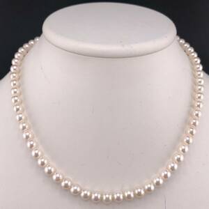 E05-829☆ アコヤパールネックレス 6.0mm~6.5mm 41cm 26.5g ( アコヤ真珠 Pearl necklace SILVER )