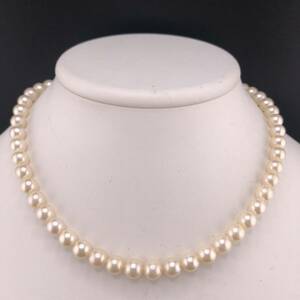 E05-1632 アコヤパールネックレス 7.5mm~8.0mm 40cm 35.1g ( アコヤ真珠 Pearl necklace SILVER )