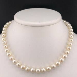 E05-2764 アコヤパールネックレス 6.0mm~6.5mm 39cm 35.6g ( アコヤ真珠 Pearl necklace SILVER )