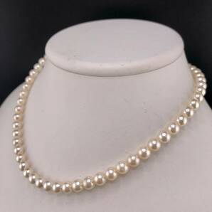 E05-2841 アコヤパールネックレス 6.5mm~7.0mm 40cm 28.9g ( アコヤ真珠 Pearl necklace SILVER )の画像2