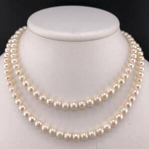 E05-2116 アコヤロングパールネックレス 6.5mm~7.0mm 80cm 55.4g ( アコヤ真珠 ロング Pearl necklace SILVER )の画像1