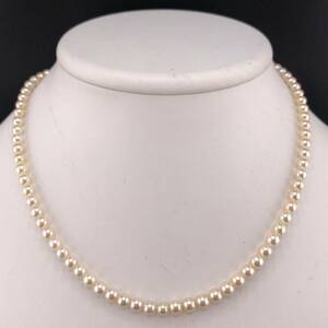 E05-2521☆☆☆ アコヤベビーパールネックレス 4.5mm~5.0mm 約39cm 15.7g ( アコヤ真珠 ベビー Pearl necklace SILVER )