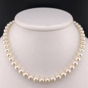 E05-2458 アコヤパールネックレス 7.0mm 約38cm 31.3g ( アコヤ真珠 Pearl necklace SILVER )