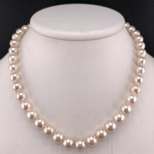 E05-2392 ルビー付き☆アコヤパールネックレス 9.0mm~9.5mm 41cm 53.9g ( アコヤ真珠 Pearl necklace SILVER )