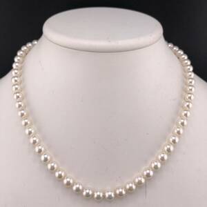 E05-2320 アコヤパールネックレス 6.5mm~7.0mm 42cm 32.1g ( アコヤ真珠 Pearl necklace SILVER )