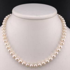 E05-1623 アコヤパールネックレス 6.5mm~7.0mm 39cm 28g ( アコヤ真珠 Pearl necklace SILVER )