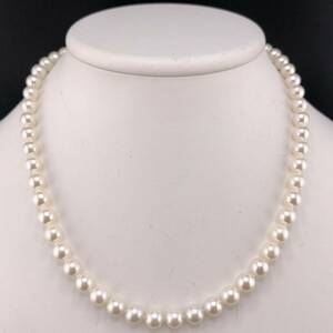 E05-1771 アコヤパールネックレス 7.0mm 42cm 32.6g ( アコヤ真珠 Pearl necklace SILVER )