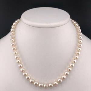 P05-0039 アコヤパールネックレス 7.5mm~8.0mm 42cm 31.8g ( アコヤ真珠 Pearl necklace SILVER )