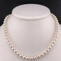 E05-3478 アコヤパールネックレス 7.0mm 40cm 32.5g ( アコヤ真珠 Pearl necklace SILVER )_画像1
