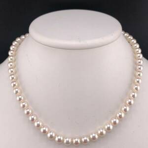 E05-3478 アコヤパールネックレス 7.0mm 40cm 32.5g ( アコヤ真珠 Pearl necklace SILVER )