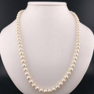 E05-3979☆☆☆ アコヤパールネックレス 7.0mm 55cm 42.5g ( アコヤ真珠 Pearl necklace SILVER )