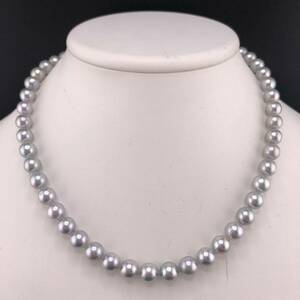 E05-3757☆ アコヤパールネックレス 8.0mm~8.5mm 42cm 44g ( アコヤ真珠 Pearl necklace SILVER )