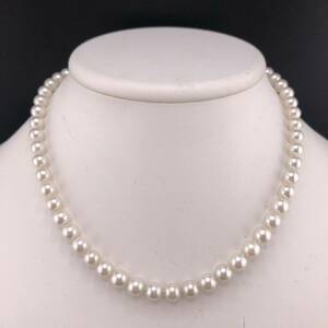 E05-5187 アコヤパールネックレス 6.5mm~7.0mm 38cm 26.9g ( アコヤ真珠 Pearl necklace SILVER )