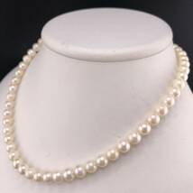 E05-3381☆☆☆ アコヤパールネックレス 7.0mm~7.5mm 41cm 33.5g ( アコヤ真珠 Pearl necklace SILVER )_画像2