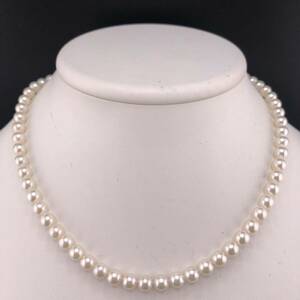 E05-3368 アコヤパールネックレス 6.0mm~6.5mm 39cm 24.7g ( アコヤ真珠 Pearl necklace SILVER )