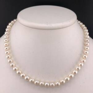 E05-3367☆ アコヤパールネックレス 6.5mm 39cm 29.2g ( アコヤ真珠 Pearl necklace SILVER )