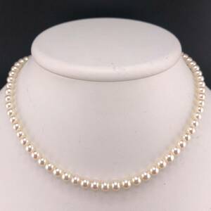 E05-230* MIKIMOTO* pearl necklace 5.0mm 36cm 15.6g ( Mikimoto Pearl necklace SILVER )