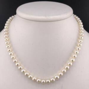 E05-6091☆ アコヤパールネックレス 6.0mm 40cm 25.2g ( アコヤ真珠 Pearl necklace SILVER )