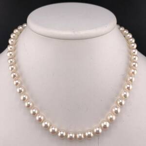 P05-0056 アコヤパールネックレス 7.5mm~8.0mm 42cm 34.8g ( アコヤ真珠 Pearl necklace SILVER )