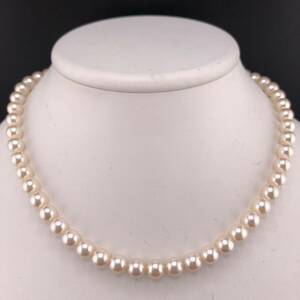 E05-8159 アコヤパールネックレス 7.5mm~8.0mm 41cm 36.4g ( アコヤ真珠 Pearl necklace SILVER )