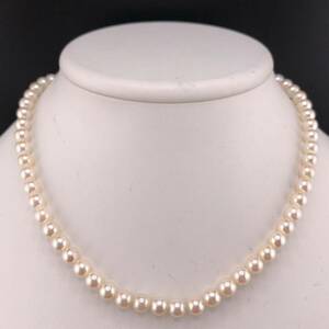 E05-7372 アコヤパールネックレス 6.0mm~6.5mm 39cm 25.7g ( アコヤ真珠 Pearl necklace SILVER )