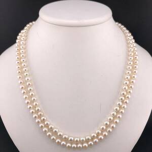 E05-6472☆ アコヤロングパールネックレス 6.0mm~6.5mm 103cm 64.2g ( アコヤ真珠 ロング Pearl necklace SILVER )