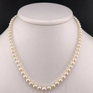 E05-6456 アコヤパールネックレス 4.5mm~7.5mm 4.1g ( アコヤ真珠 Pearl necklace SILVER )