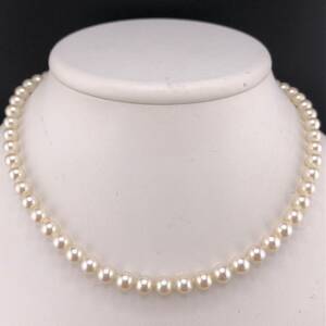 P05-0076 アコヤパールネックレス 6.0mm 38cm 21.5g ( アコヤ真珠 Pearl necklace SILVER )