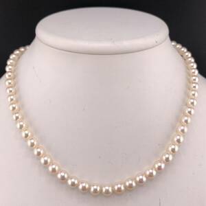 P05-0078 アコヤパールネックレス 6.0mm~6.5mm 40cm 25.1g ( アコヤ真珠 Pearl necklace SILVER )