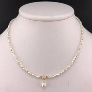 P05-0084 天然パールネックレス 40cm 6.7g ( Pearl necklace K14 accessory )
