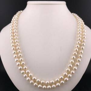 P05-0089 天然ロングパールネックレス 7.5mm~8.0mm 123cm 10.6g ( ロング Pearl necklace SILVER )