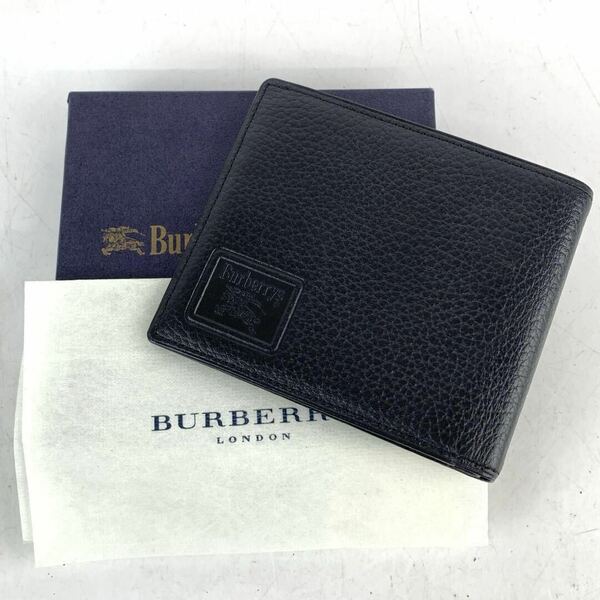 BURBERRY バーバリー 二つ折り財布 ブラック メンズ ビジネス ブランド 財布 ウォレット 黒 ベージュチェック コンパクト 送料無料
