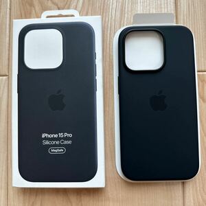 Apple iPhone 15 Pro シリコンケース ブラック シリコーンケース MagSafe アップル ミッドナイト 純正