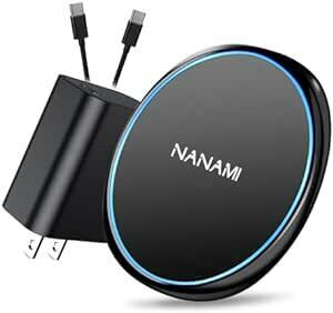 NANAMI ワイヤレス充電器 (20W出力 USB-C急速充電器に昇進) 置くだけ充電器 セット 7.5W/10W iPhone
