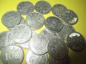 ★稲100円銀貨《昭和40年》　 15枚　　美品