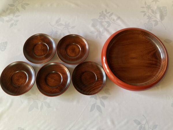 昭和レトロ、香川の漆器（しこく彫）茶菓鉢