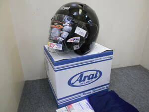 新品／Arai　SZ-G　グラスブラック　Ｍサイズ　57-58ｃｍ　グラス黒　ジェットヘルメット　アライ