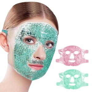  face mask eye mask cooling .... eye mask cooling goods cool eyes cold .. hot eye mask ( green / pink 2 pieces set )