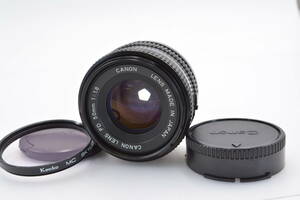 ★良品★ キヤノン Canon NEW FD 50mm F1.8 前後キャップ&レンズフィルター付 ★動作保証・完動★ 同梱可 #tk3868