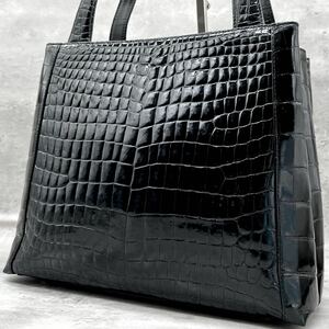 1 jpy ~[ ultimate beautiful goods ] regular price 30 ten thousand jpy and more real crocodile shining processing JRA recognition tote bag hand business shoulder .. men's lady's 