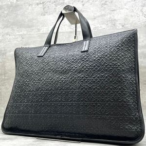 1 jpy ~[ beautiful goods ] Loewe LOEWE handbag tote bag business bag repeat hole gram black black men's high capacity A4 possible 