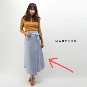 【新品タグ付き】MACPHEE マカフィー　ラップミディスカート　春夏
