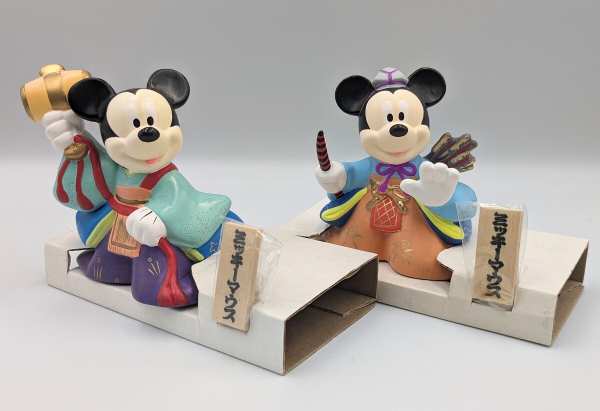 ディズニー ミッキーマウス 五月人形 吉徳 小槌 弓 2種セット フィギュア レトロ 置物, アンティーク, コレクション, ディズニー, その他