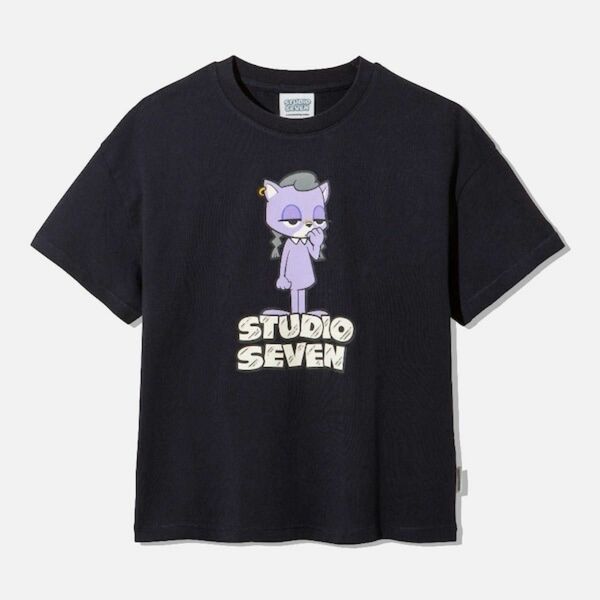 GU×STUDIO SEVEN*コラボプリントTシャツ*ネイビー*110