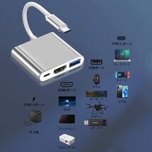 Type c HDMI変換アダプター Type-C to HDMI 変換ケーブル タイプC 急速充電_画像3