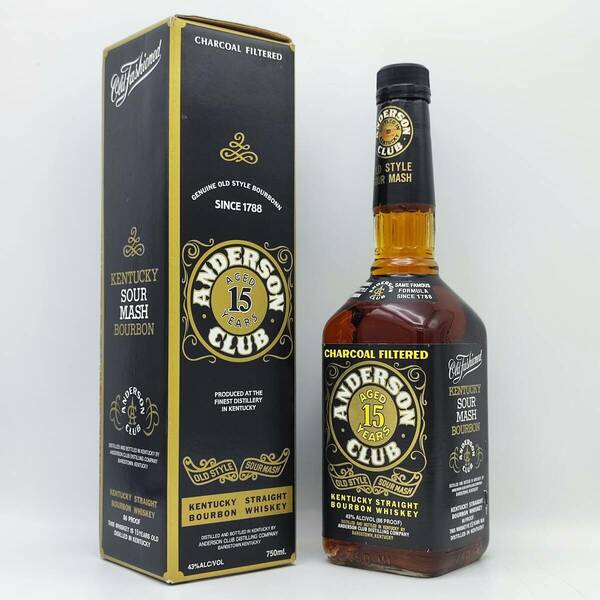 【全国送料無料】ANDERSON CLUB 15years old OLD STYLE SOUR MASH KENTUCKY STRAIGHT BOURBON WHISKEY　43度　750ml【アンダーソンクラブ】