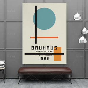 G3366 バウハウス BAUHAUS レトロ ビンテージ モダン ミッドセンチュリー キャンバスアートポスター 50×70cm イラスト 海外製 枠なし 