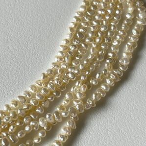 【1連価格3-4mm】ケシパール 淡水パール 高品質 真珠 無核 素材 テリつやあり の画像5